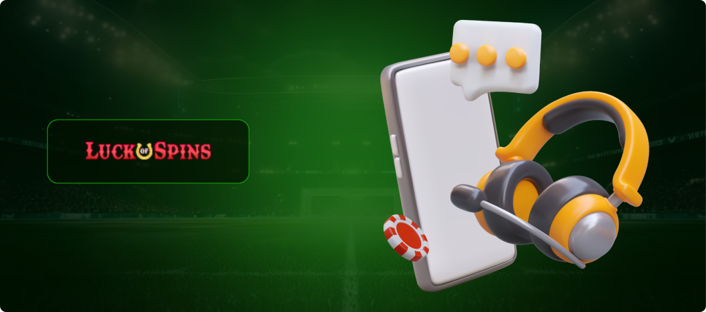 Luck of Spins Casino Customer Support Banner