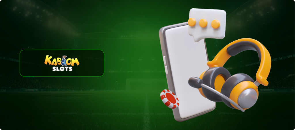 Kaboom Slots Casino Customer Support Banner