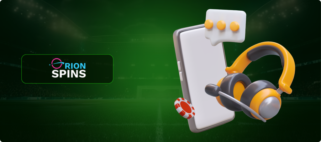 Orion Spins Casino Customer Support Banner