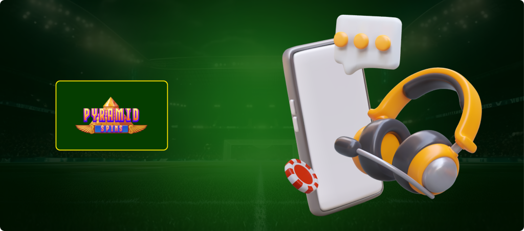 Pyramid Spins Casino Customer Support Banner