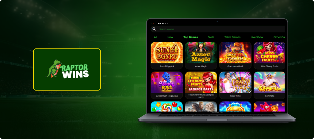 Raptor Wins Casino Banner