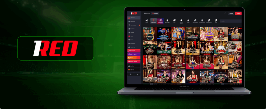 1 red casino banner